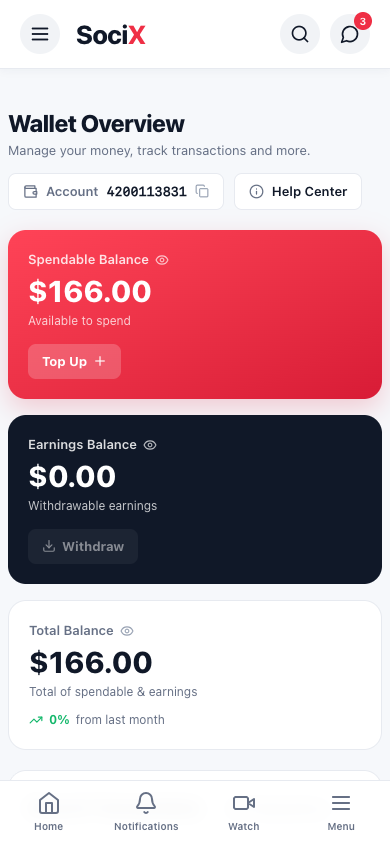 SociX Wallet (mobile)